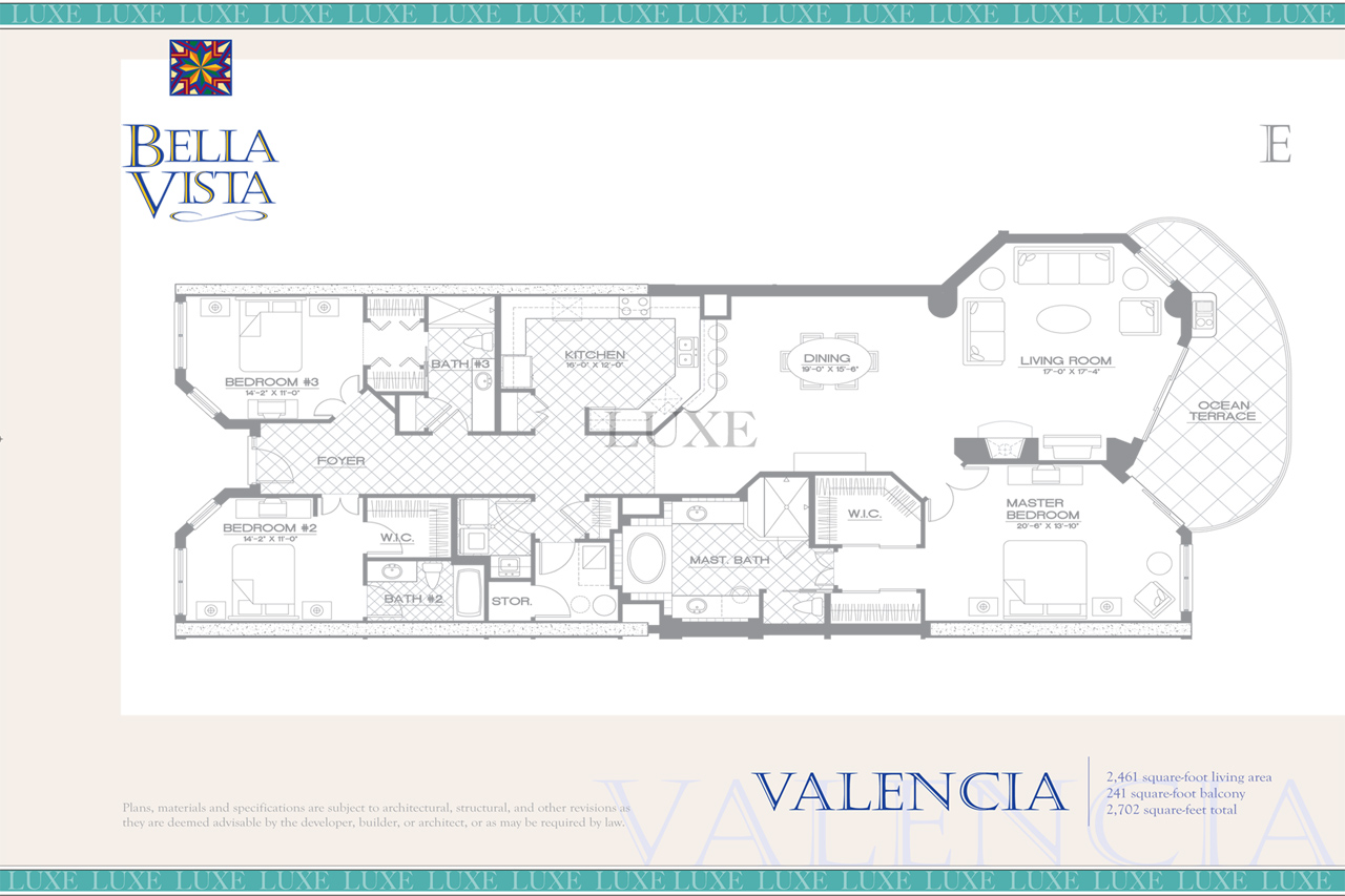 Valencia Unit 05 - 2515 S Atlantic Ave - Bella Vista Floor Plans Daytona Beach Shores - The LUXE Group 386.299.4043